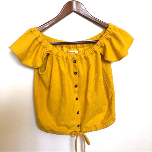 MADEWELL | off shoulder yellow top - Picture 1 of 4